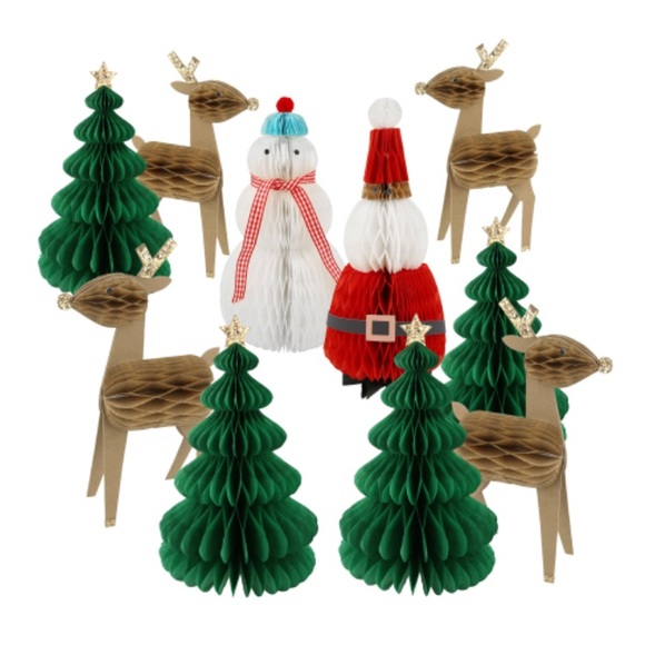 NEW 10 pieces  Meri-Meri honeycomb holiday paper decorations, nothing missing - Picture 4 of 17